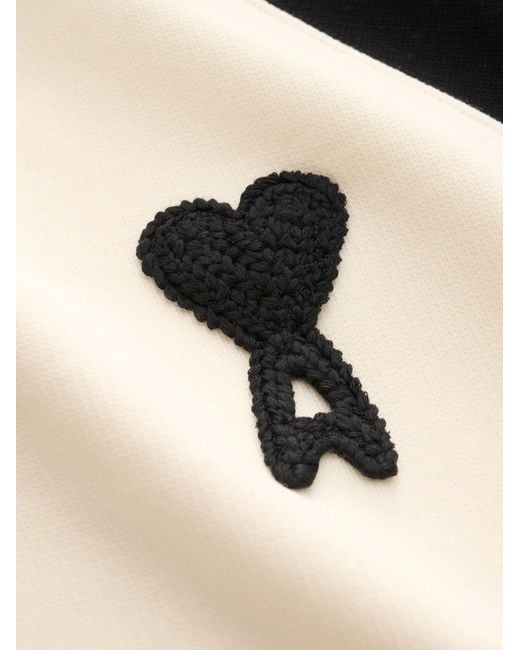 AMI Black Ami Raglan Logo-Appliqué Sweatshirt for men
