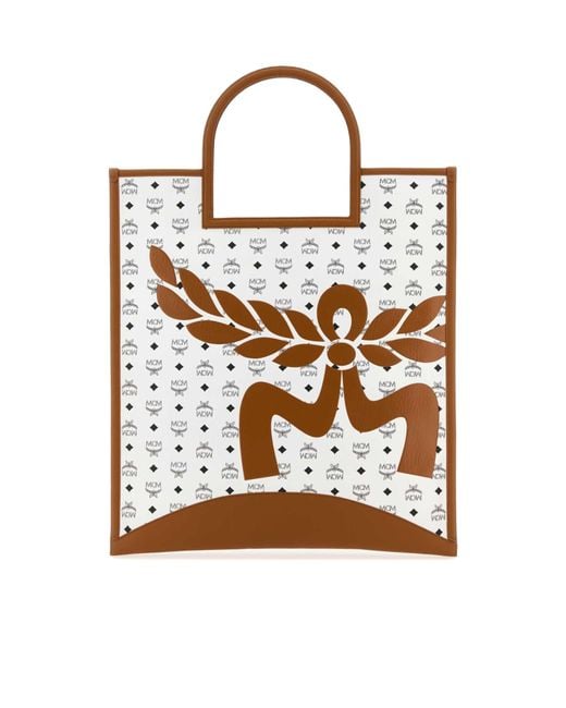 MCM White Pattern Handbag