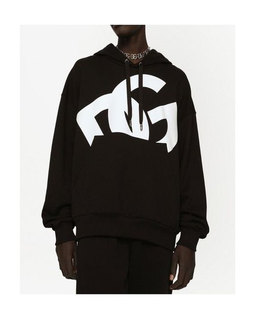 Dolce & Gabbana Black Pouched Pocket Hoodie for men