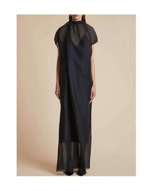 Khaite Black The Essie Draped Maxi Dress