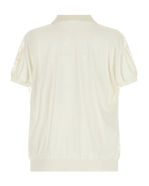 Fabiana Filippi White Short Sleeved Lace Cardigan