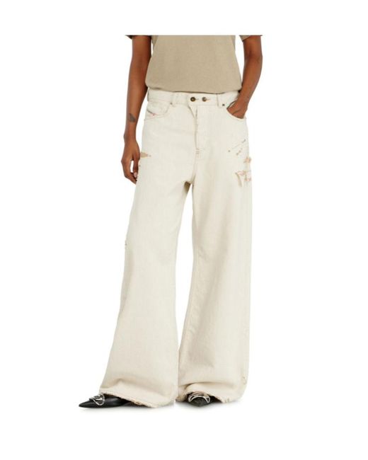 DIESEL White 1996 D-Sire Wide-Leg Jeans