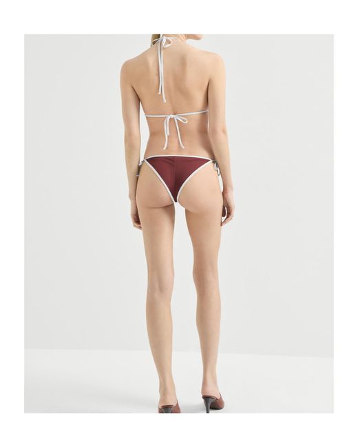Brunello Cucinelli Purple Monili Bikini Top