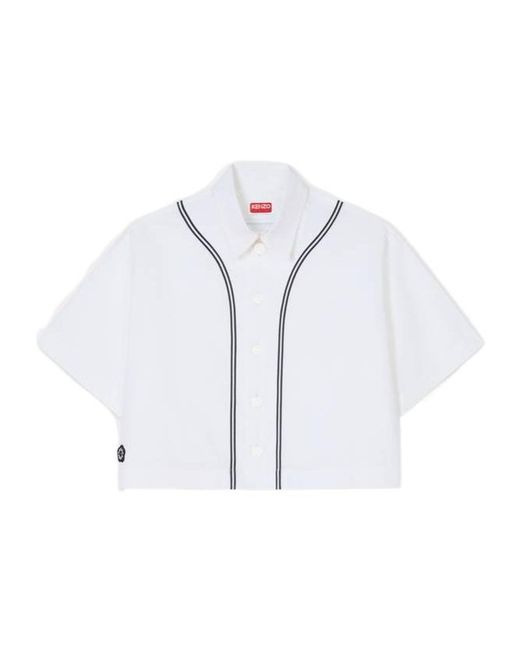 KENZO Blue Boke Flower 2.0 Baseball Short Sleeve Shirt