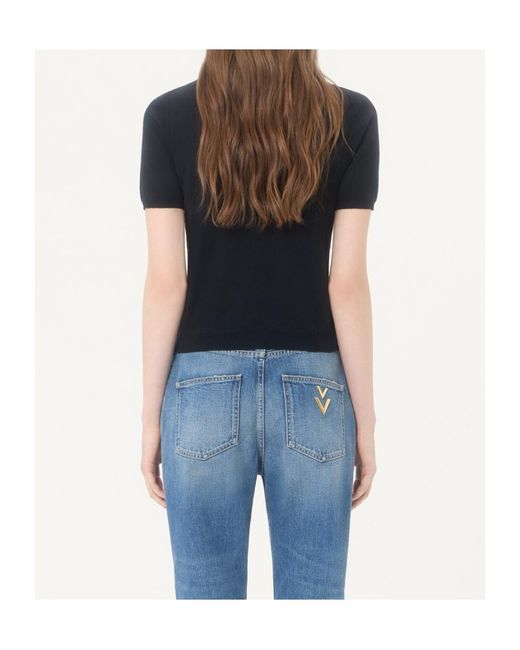 Valentino Black Short-Sleeved Knitwear