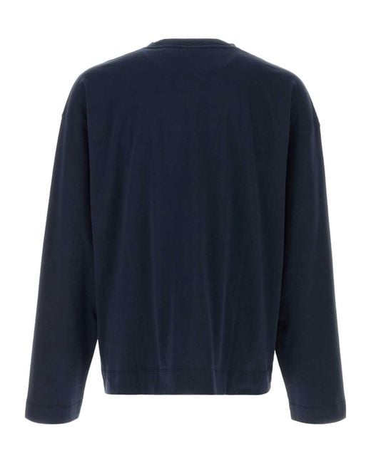 Dries Van Noten Blue Long-Sleeved T-Shirt for men