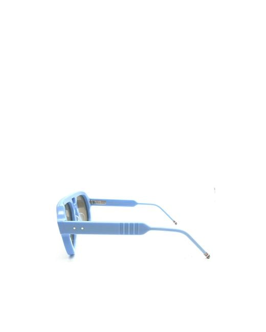 Thom Browne Blue Eyewear Pilot Frame Sunglasses for men