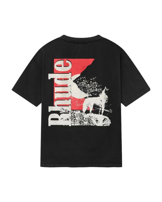 Rhude Black Short-Sleeved T-Shirt for men