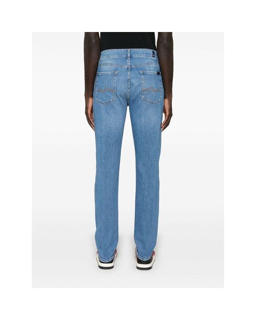 7 For All Mankind Blue Belt-Loop Jeans for men