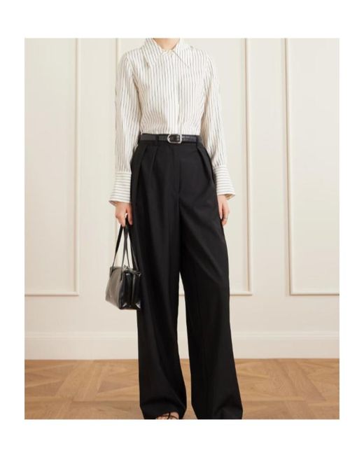 Co. White Striped Silk Shirt