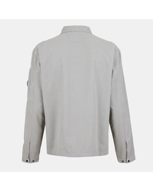 C P Company Gray Solid Color Overshirt for men