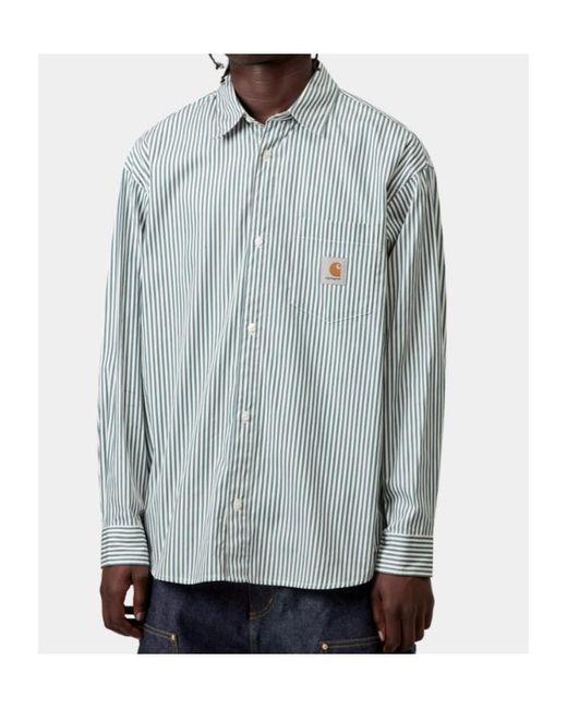 Carhartt Blue Daldry Stripe Shirt for men