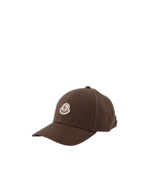 Moncler Brown Logo Patch Baseball Cap for men