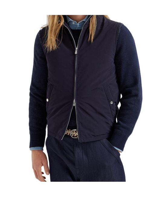 Brunello Cucinelli Blue Thermore Gilet for men