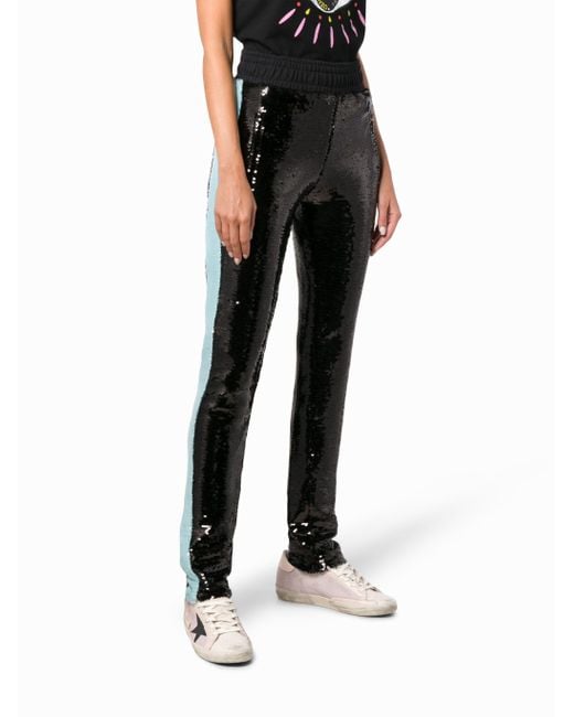 Chiara Ferragni Black Sequinned Skinny Trousers
