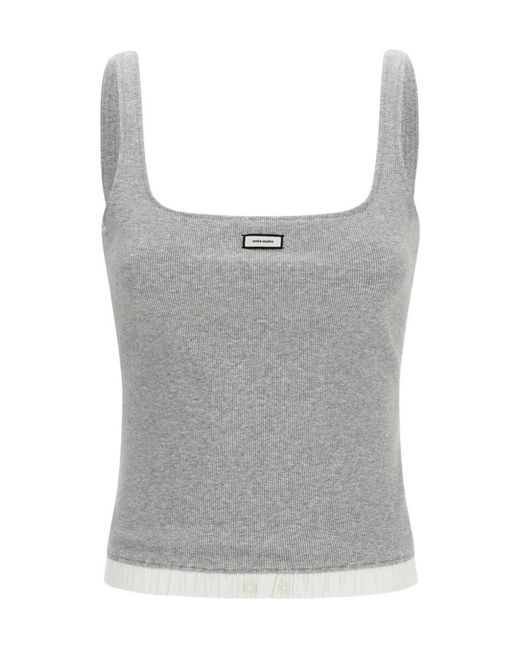 Entire studios Gray Lounge Ribbed Tank Top