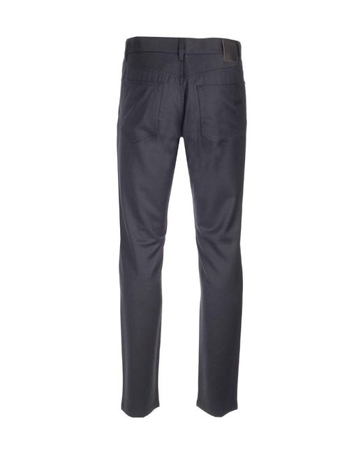 Zegna Blue Wool Casual Pants for men