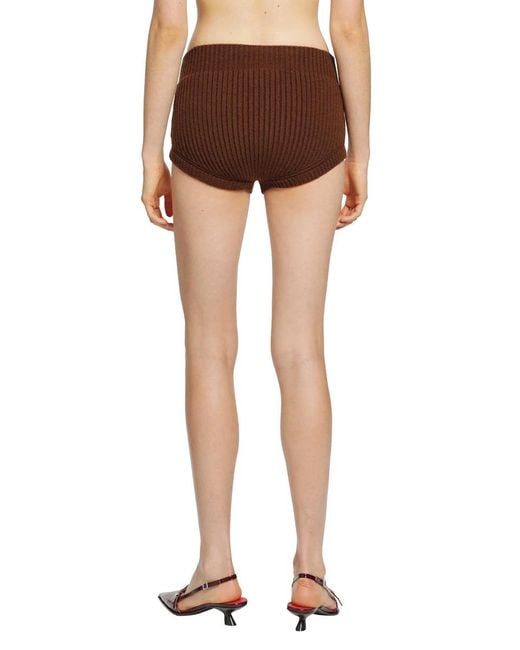 Marni Brown Logo Mini Shorts