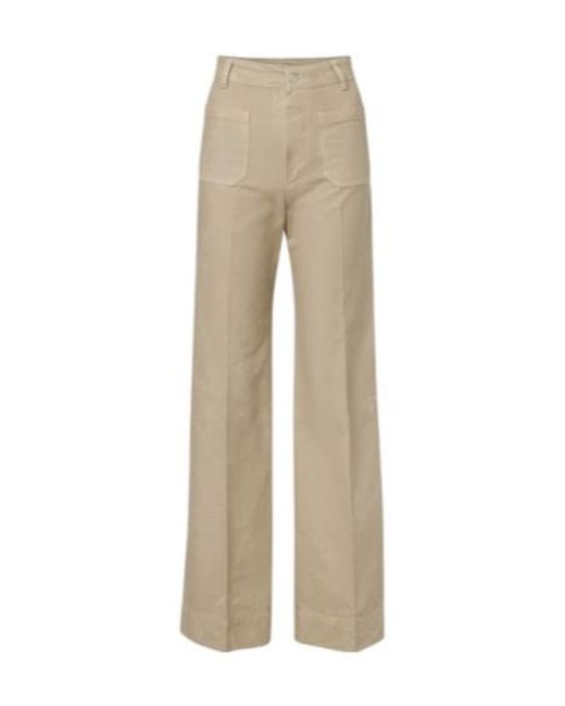 Victoria Beckham Natural Alina High-Rise Wide-Leg Jeans