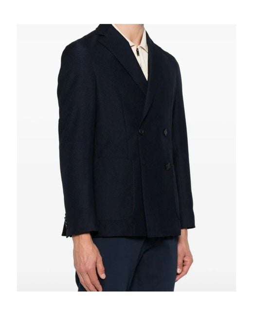 Boss Blue Double-Breasted Jacket for men
