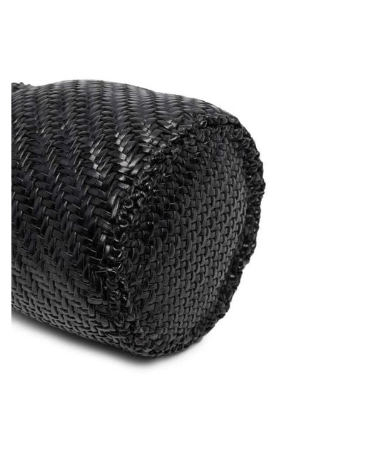 Dragon Diffusion Black Drawstring Knitted Shoulder Bag