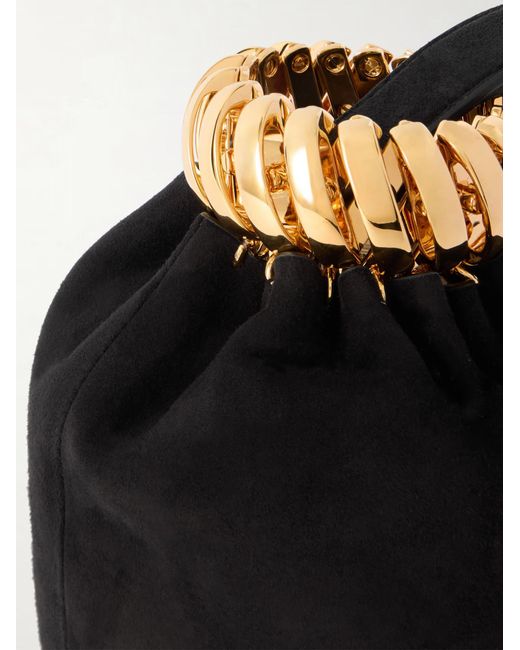 Alaïa Black Suede Bucket Clutch