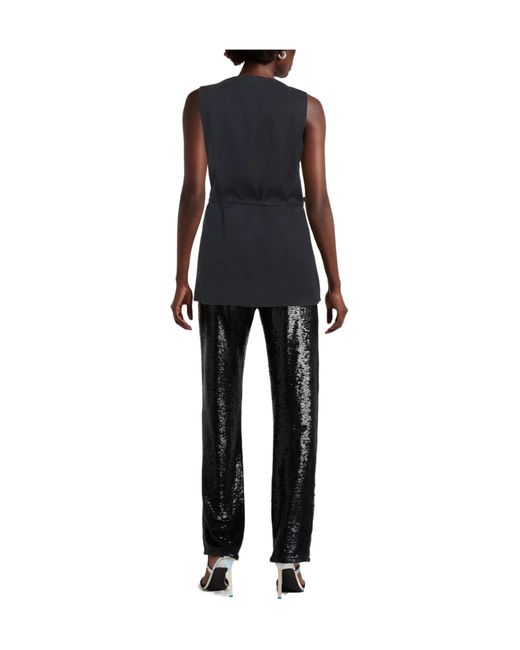 Rag & Bone Black Sleeveless Waist-Tie Top
