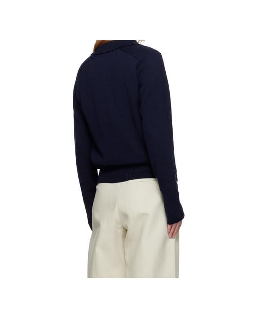 Studio Nicholson Blue Sark Knit Polo Shirt for men