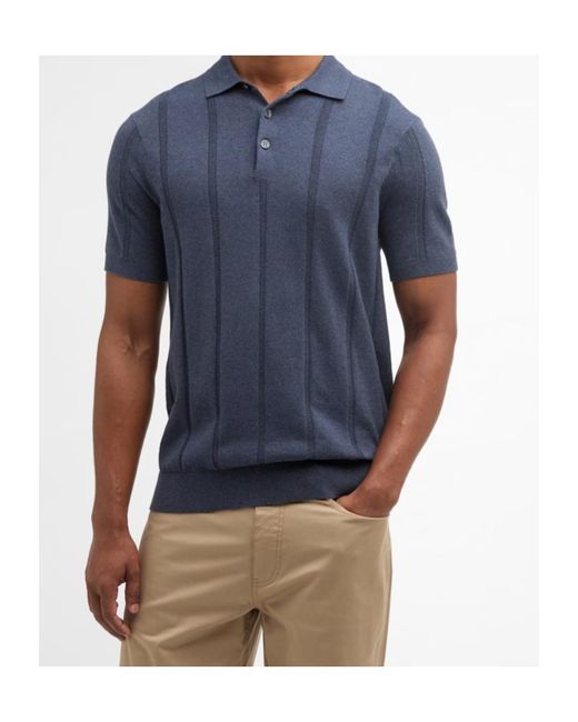 Barbour Blue Wellburn Short-Sleeved Polo Shirt for men