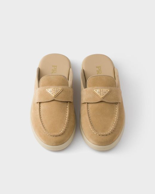 Prada Brown Suede Mules