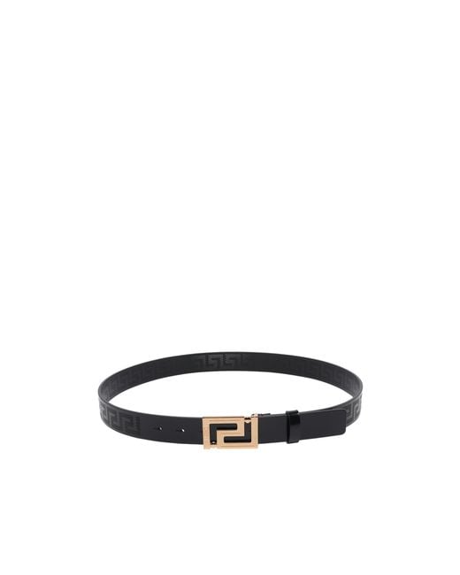 Versace White Greca Buckle Belt for men