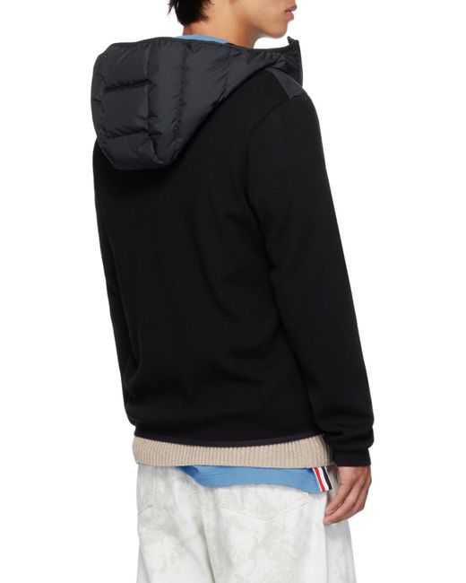 Moncler Black Zip-Up Long-Sleeved Cardigan for men