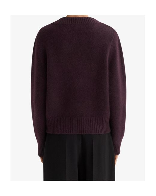 Soft Goat Purple Chunky V-Neck Sweater