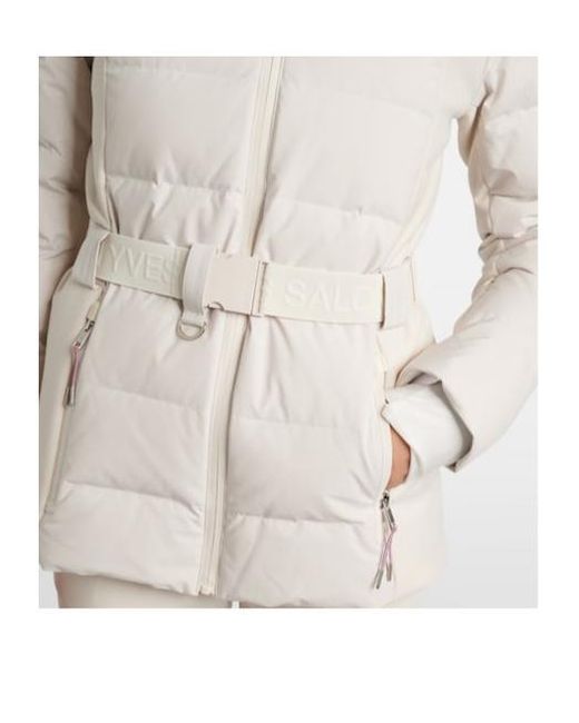 Yves Salomon White Solid Color Down Jacket