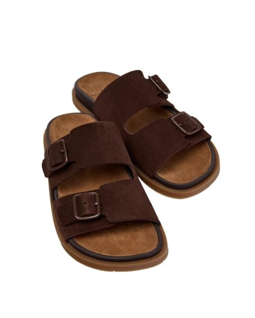 Camper Brown Suede Sandals For