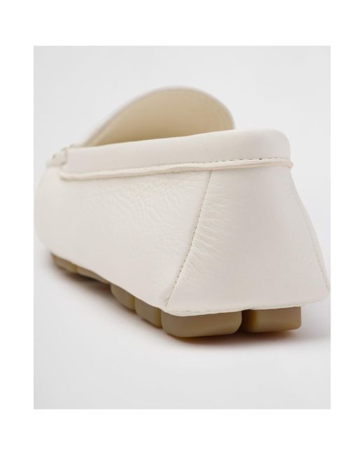 Prada White Buckskin-Print Embossed Driving Shoes