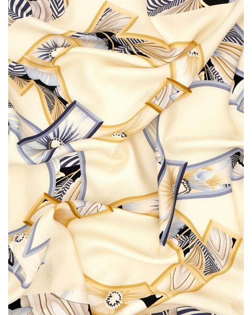 Ferragamo White Printed Silk Scarf