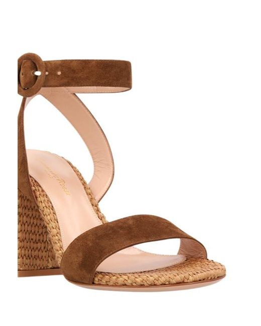 Gianvito Rossi Metallic Luana Ankle-Strap Sandals