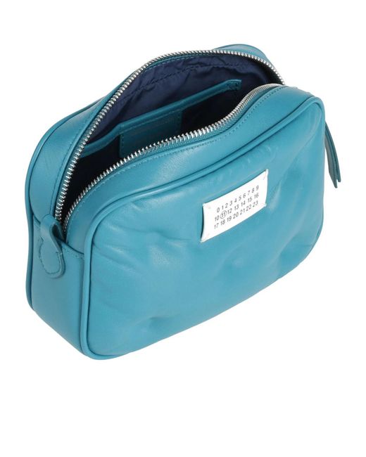 Maison Margiela Blue Solid-Colored Small Quilted Leather Bag
