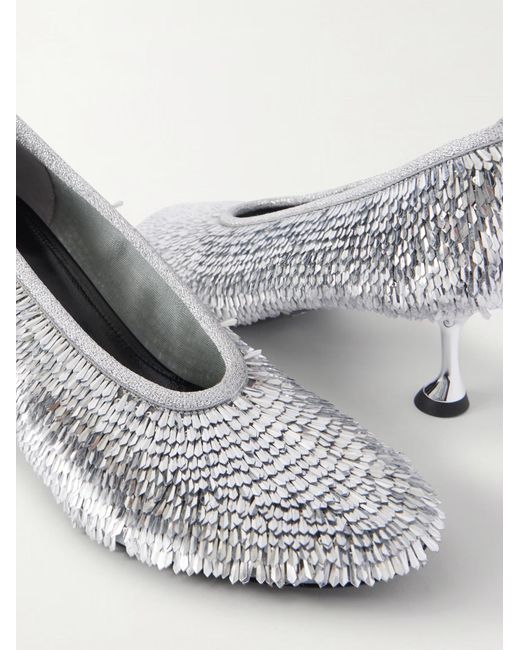 Proenza Schouler White Tee Sequined Mesh Pumps
