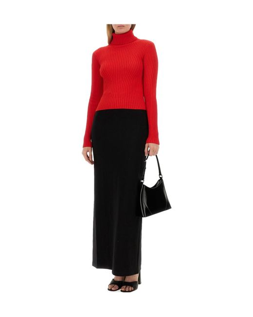 Staud Red Roll-Neck Knitted Jumper