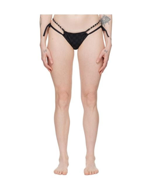 M I S B H V Multicolor Monogram-Pattern Bikini Bottoms