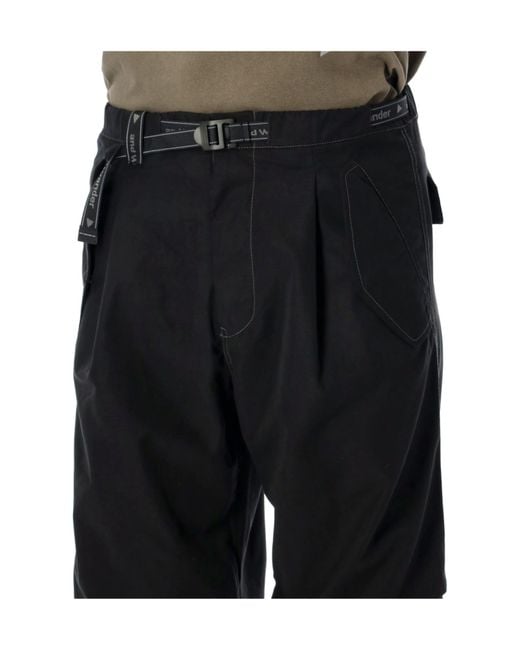 And Wander Black Side-Zip Hem Pants for men