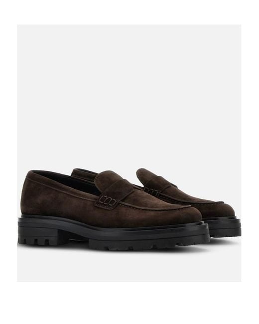 Hogan Black H673 Slip-On Loafers for men