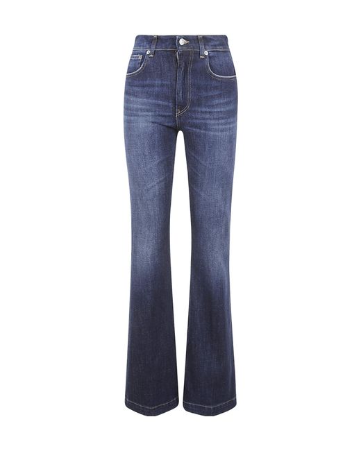 Dondup Blue Flared Mid-Rise Jeans