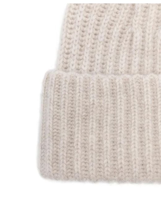 Lisa Yang White Ribbed Knit Hat