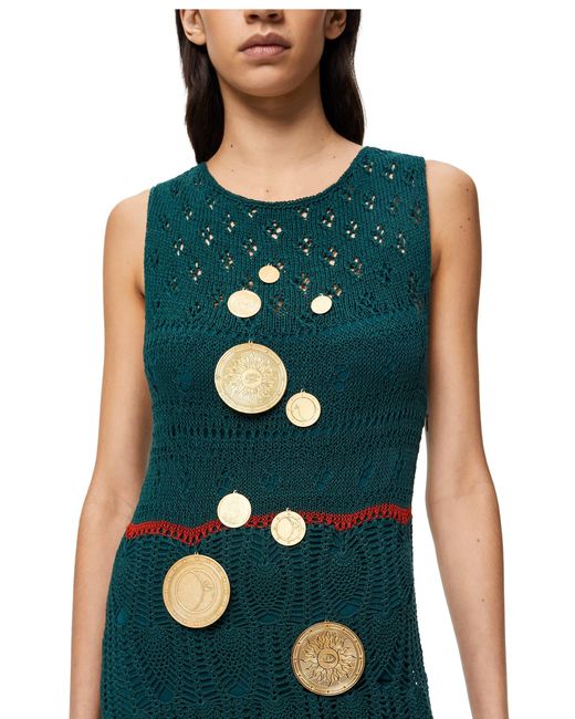 loewe crochet dress Loewe Crochet Cotton Minidress - Blue