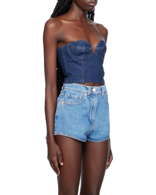 Magda Butrym Blue Denim Corset Top