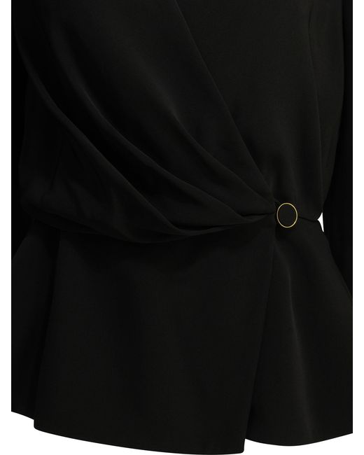 Chloé Black Chloé Ring-Drape Peplum Top