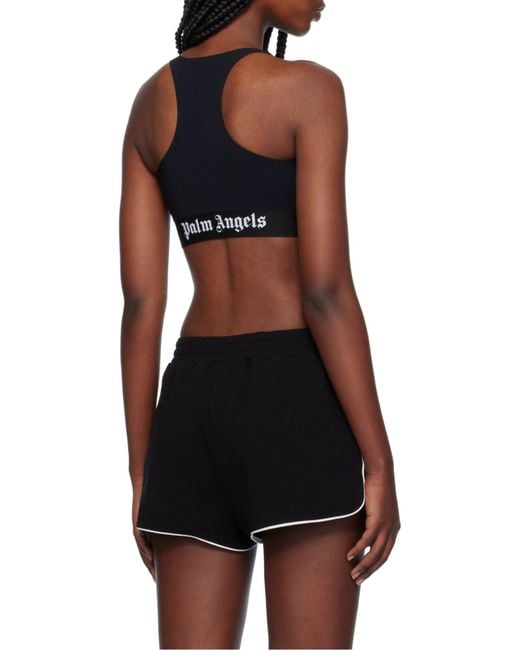 Palm Angels Black Solid Color Tank Top